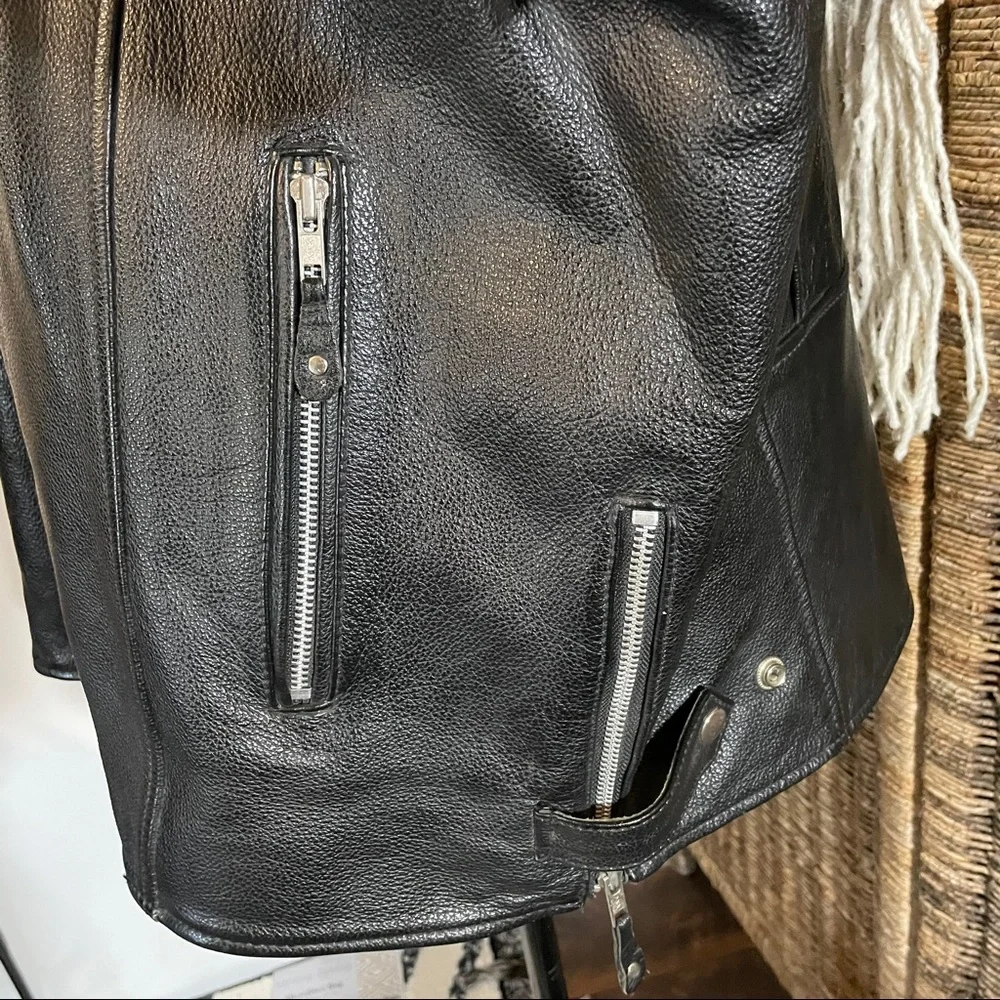 FMC mens leather biker jacket